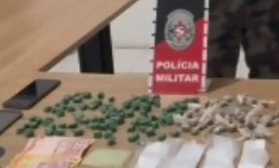 Drogas apreendidas e um preso em operação da PM em Pombal, nesta madrugada