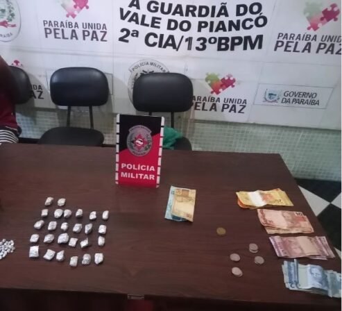 PM prende suspeito de tráfico de drogas no Vale do Piancó